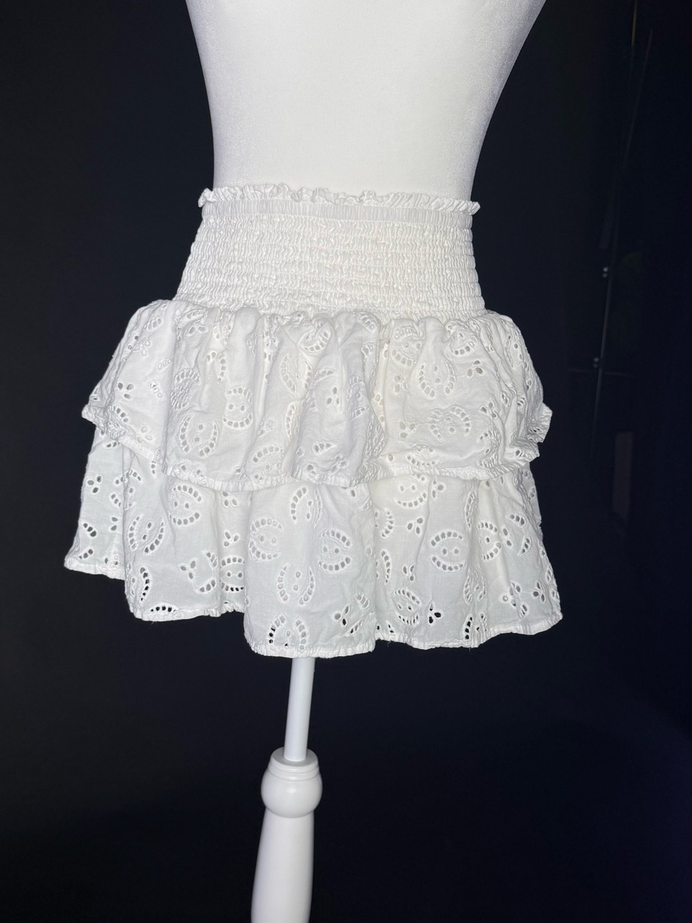 Splendid White Eyelet Tiered Skirt